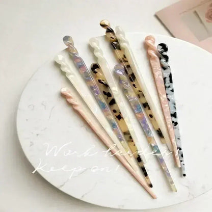 Fashion Chinese Style Women Hairpins Clips Hair Sticks Vintage Acetate Chopstick Wedding Jewelry Girl Beauty Styling Accessories