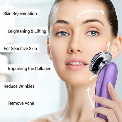 7 in 1 EMS Microcurrent Beauty Device Face Lifting Machine Skin Rejuvenation Anti Wrinkle Face Cleaning Vibration Massager