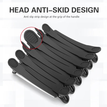 12Pcs Hairdressing Hair Clips Salon Pro Seamless Clip Rubber Sectioning Women Clip Barber Styling Barbershop Accessories