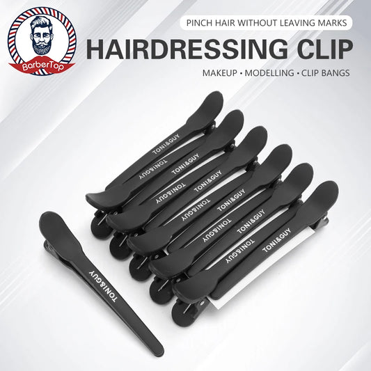 12Pcs Hairdressing Hair Clips Salon Pro Seamless Clip Rubber Sectioning Women Clip Barber Styling Barbershop Accessories