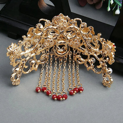 Hanfu Decor Daily Wear Pearls Wedding Hair Comb Hair Pins Bridal Hair Crown good-looking Headband with Flowers For Women Girl