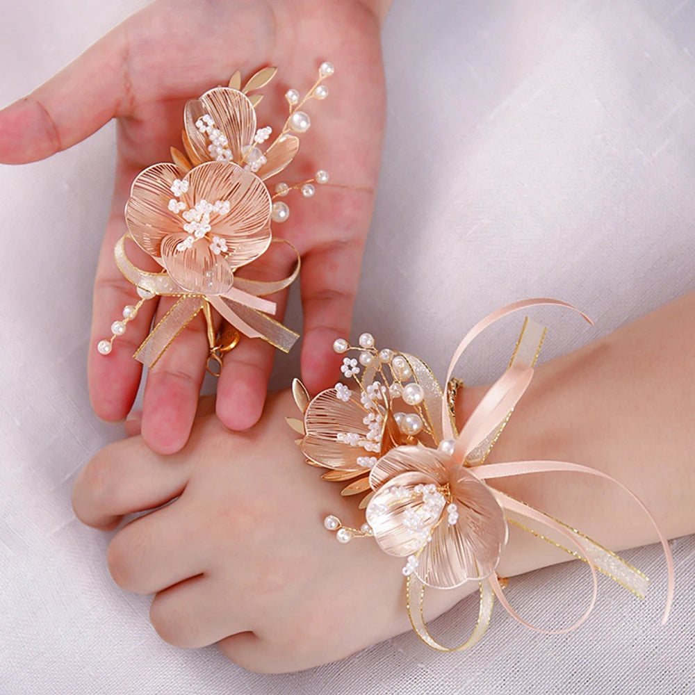 Handmade Flower Petal Hair Accessorie Pearl Decoration Hair Band for Women Beauty Personal Care for Women Gift Wedding Jewelry