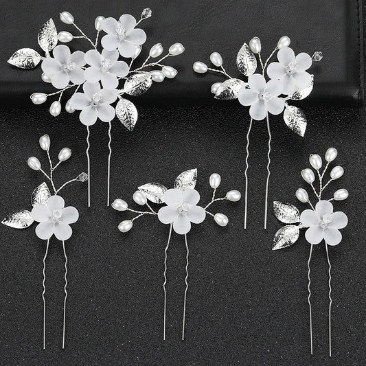 Hair Stick Hair Chopsticks Temperament Beautiful Hair Pin Hair Making for Women Girl Metal Hair Clip with Flowers accessories