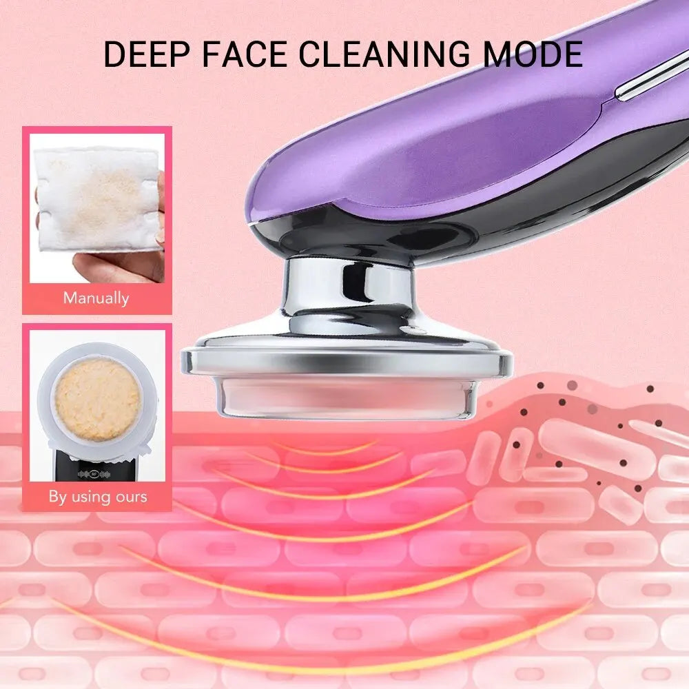 7 in 1 Face Lift Devices EMS RF Microcurrent Skin Rejuvenation Women Facial Massager Light Therapy Anti Aging Wrinkle Beauty