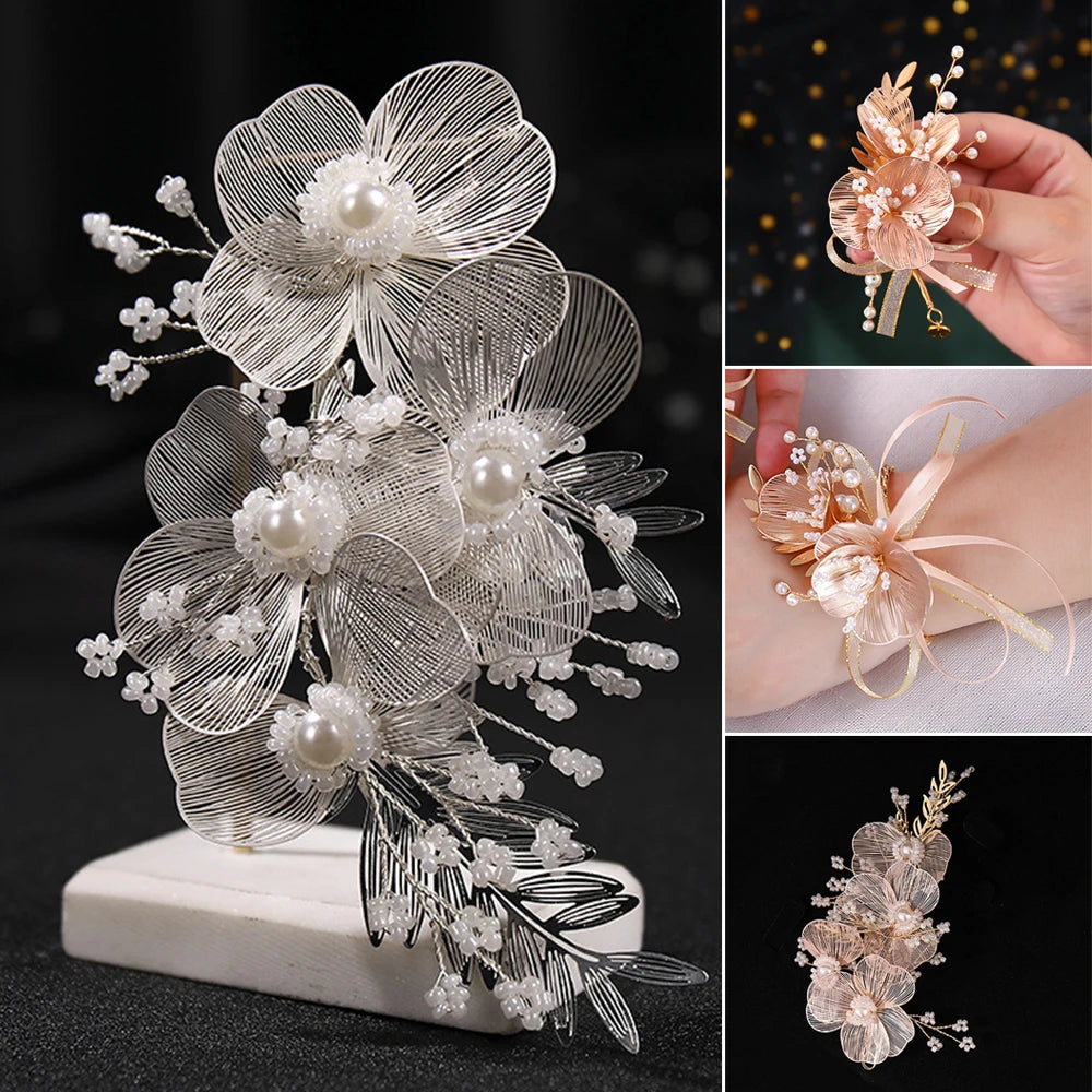 Handmade Flower Petal Hair Accessorie Pearl Decoration Hair Band for Women Beauty Personal Care for Women Gift Wedding Jewelry