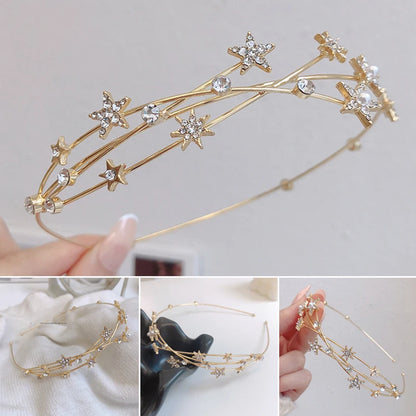 Star Headband Beautiful Hair Hoop Bride Headpiece Hair Accessories For Women for Women Girls Beautiful Flower Headband LL@17