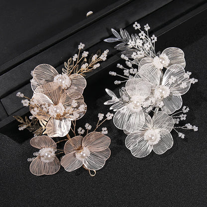 Handmade Flower Petal Hair Accessorie Pearl Decoration Hair Band for Women Beauty Personal Care for Women Gift Wedding Jewelry