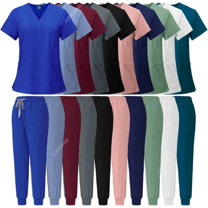 Slim Fit Medical Scrubs Uniform Women Scrub Sets Nursing Accessories Hospital Surgery Gowns Dental Clinic Beauty Salon Workwear