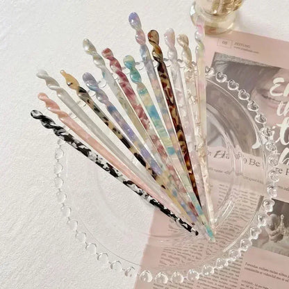 Fashion Chinese Style Women Hairpins Clips Hair Sticks Vintage Acetate Chopstick Wedding Jewelry Girl Beauty Styling Accessories